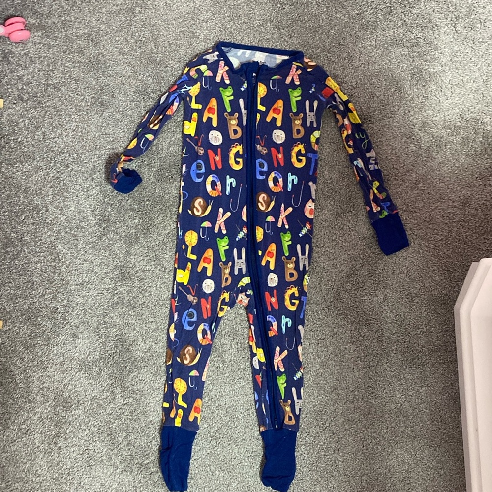 Little sleepies blue alphabet zippy